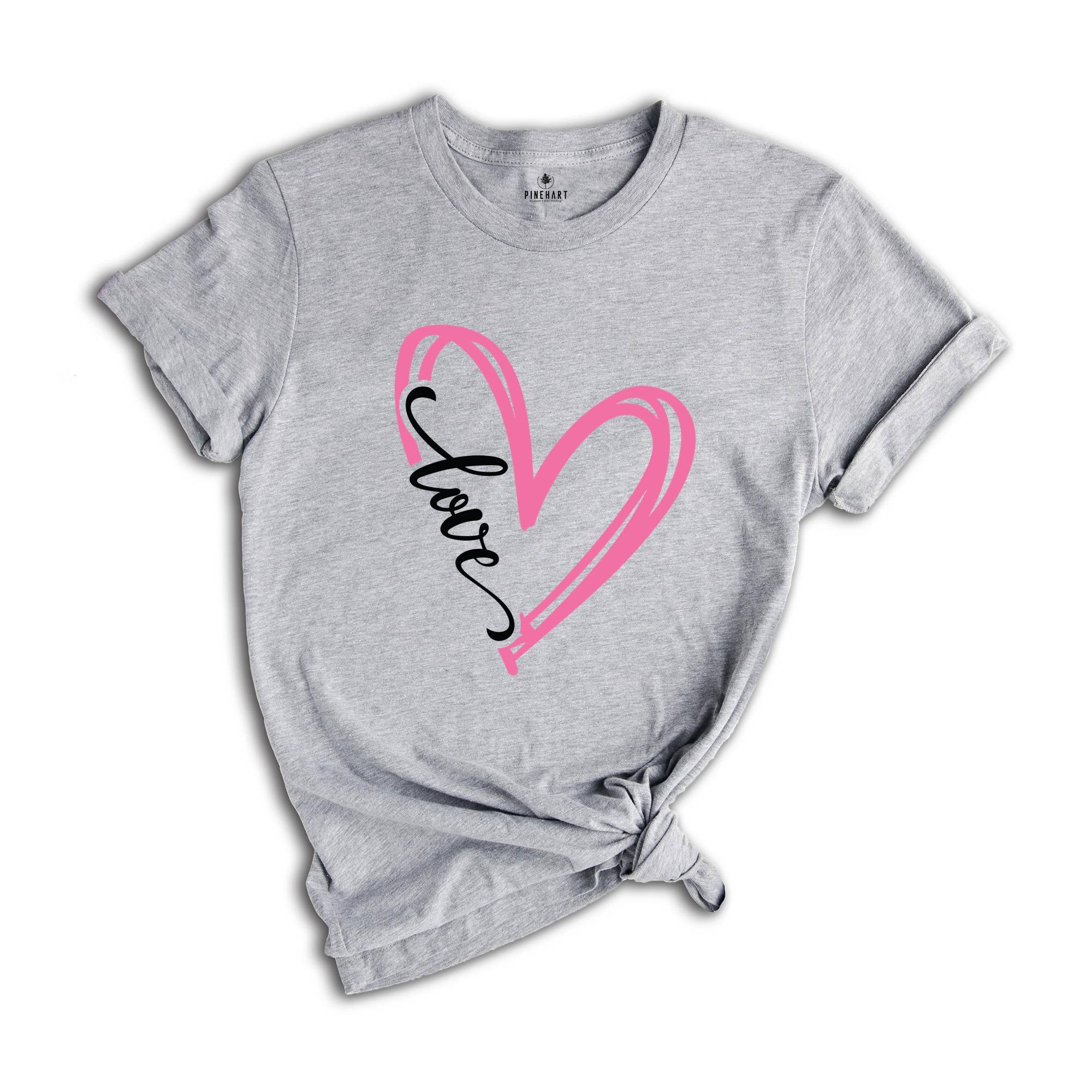 Love Shirt, Heart Shirt, Valentine's Day Shirt, Pink Heart Shirt, Valentine's Day Gift, Couple Shirt, Couple Love Shirt, Valentines Shirt