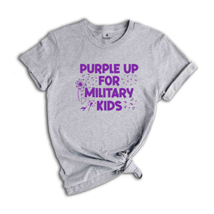 Purple Up for Military Kids Crewneck Sweatshirt, Military Child Month Awareness Shirt, Military Gifts for Kids, Military Kids Cotton Shirt