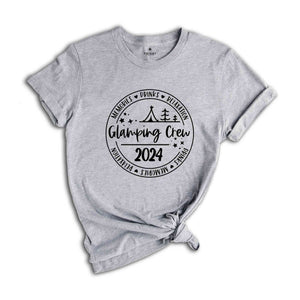 Glamping Crew 2024 T-Shirt, Girls Camping Trip Shirt, Glamping Shirt, Camper T-Shirt, Outdoor Shirt, Camping Outfit, Girls Weekend Shirt