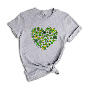 Saint Patricks Day Heart Shirt, Shamrock Heart Shirt, St. Patricks Day Tshirt, Shamrock Shirt, Patrick's Day Shirt