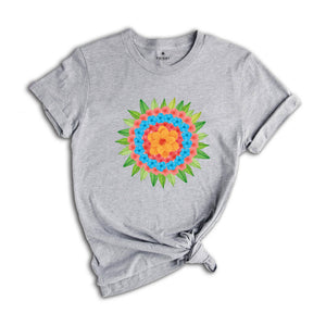 Mandala Shirt, Floral Mandala T-Shirt, Spring Floral Shirt, Flower Shirt, Florist Gift, Gift for Bestie, Mandala Lover Tee