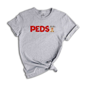 Christmas PEDS Shirt, Christmas Pediatrics T-Shirt, Peds Crew Tee, Christmas Pediatric Nurse Gift, Christmas Tee