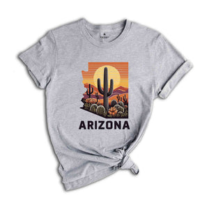 Vintage Arizona Saguaro Cactus Shirt, Prickly Pear Arizona Shirt, Arizona State Shirt, Arizona Sunset Shirt, Arizona Desert Shirt