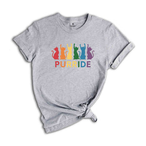 Purride Shirt, Cat Shirt, LGBT Flag Shirt, Gay Pride Shirt, LGBTQ Shirt, Rainbow Pride Shirt, Cat Lover Gift, Rainbow Cat Shirt