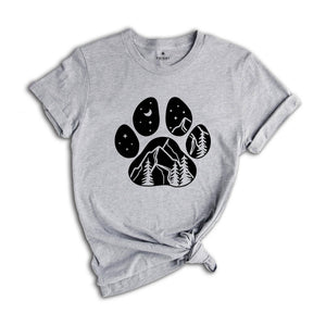 Paws Mountain Shirt, Simple Mountain Tee, Hiking Tee, Aesthetics T-Shirt, Dog and Natural Lover, Dog Mom Gift