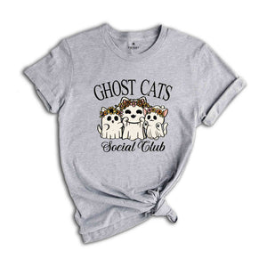 Ghost Cats Social Club Shirt, Cute Halloween Shirt, Halloween Mom Shirt, Cute Halloween Gift, Halloween Cat Shirt, Animal Lover Shirt