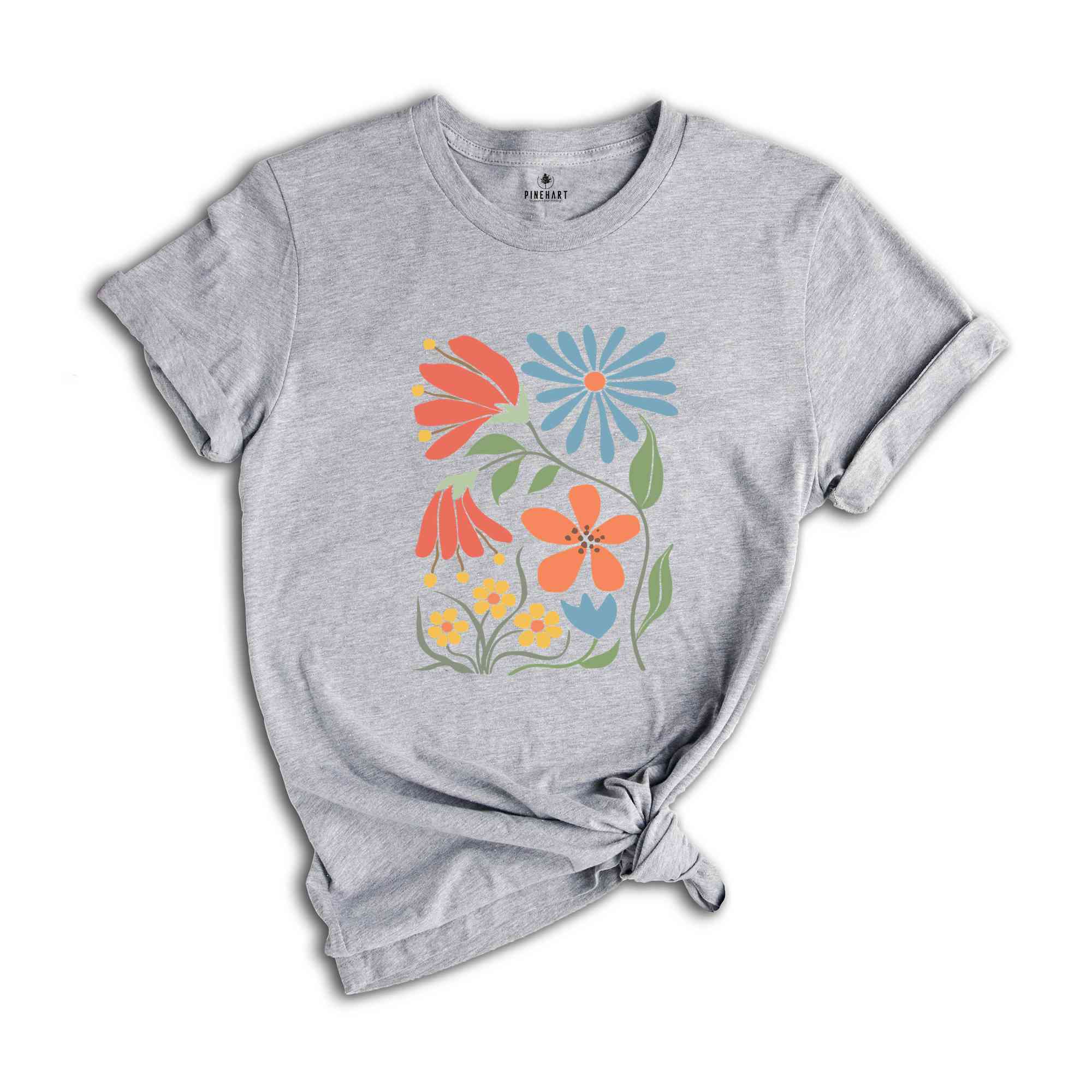 Boho Retro Flowers Tee, Boho Floral Tee, Spring Break Shirt, Summer Tee, Flowers Shirt, Gardener Gifts