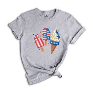 USA Popsicle Shirt, Ice Cream T-Shirt, America Lover Gift, Ice Cream Us Tee, Usa Flag Tees, 4th Of July Gift Tee