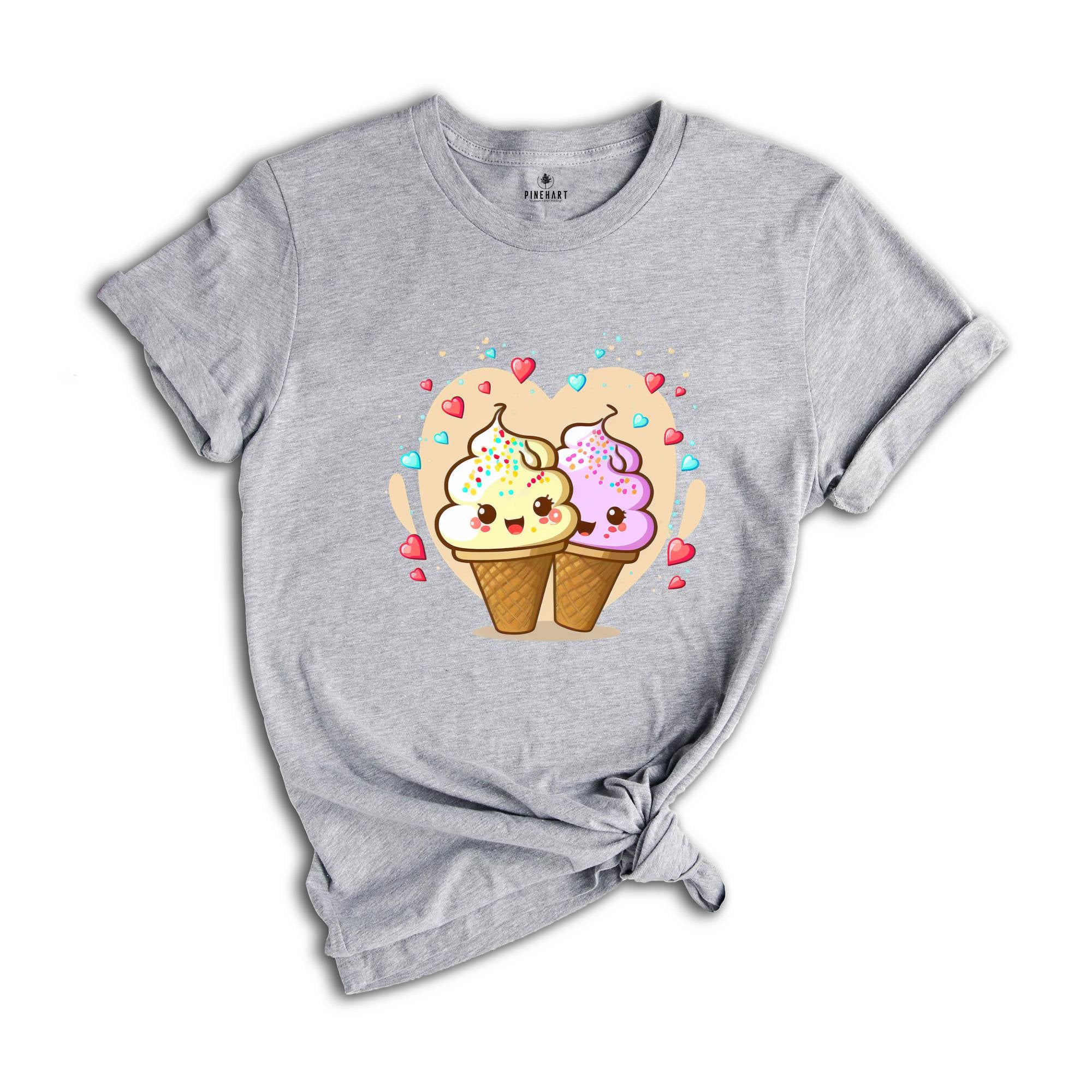 Valentines Day Ice Cream Shirt, Cute Couple T-shirt, Valentines Day Gift, Funny Ice Cream Tee, Cute Girlfriend Gift