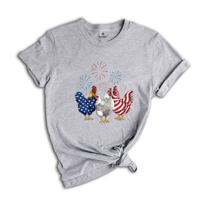 Fourth of July Americana Rooster Shirt, Independence Day Tee, American Pride Shirt, Patriotic Chicken Tee, Americana Rooster Shirt