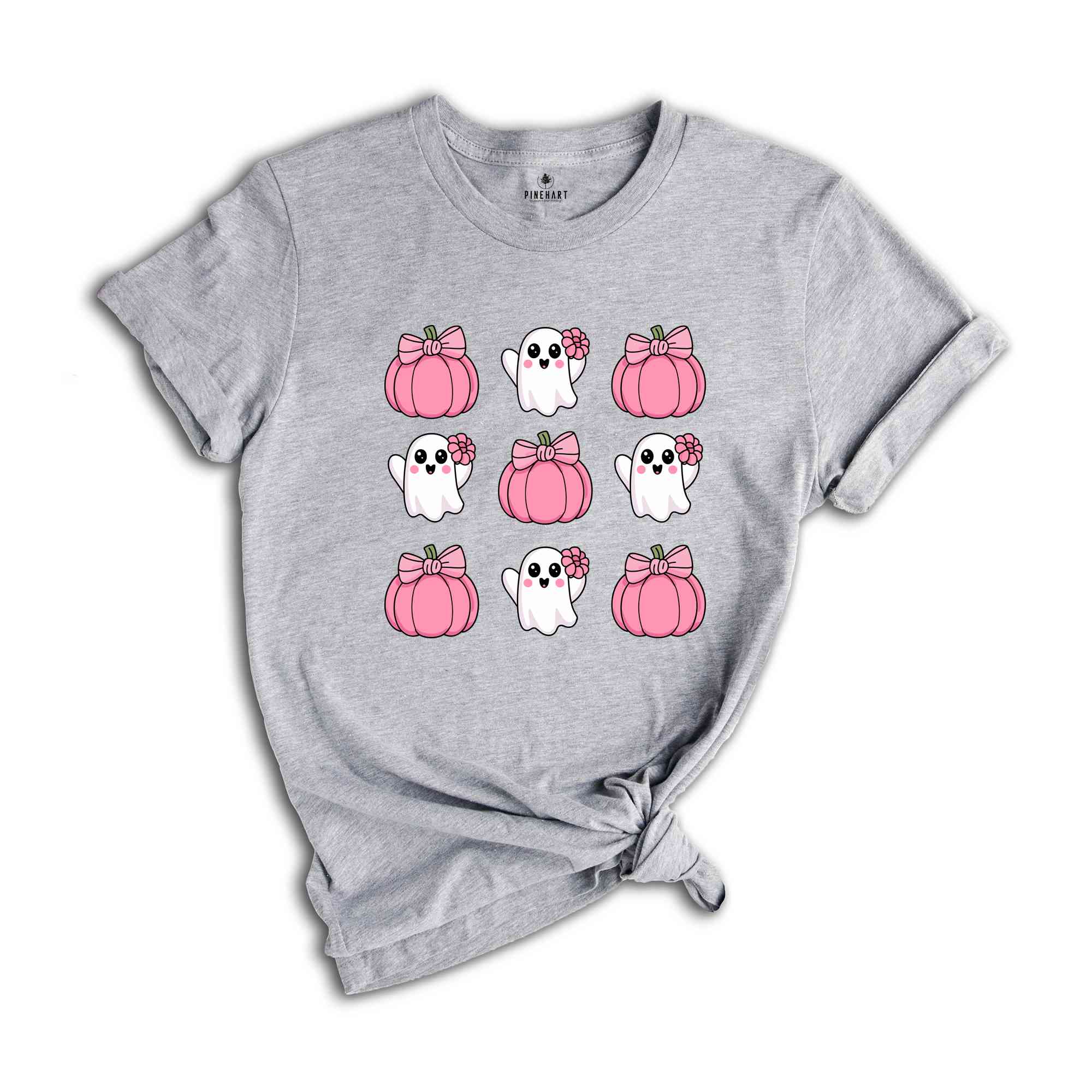 Pink Halloween Ghost Shirt, Cute Halloween Shirt, Halloween Pumpkin Shirt, Pink Pumpkin Shirt, Pumpkin Bow Shirt, Cute Ghost Shirt