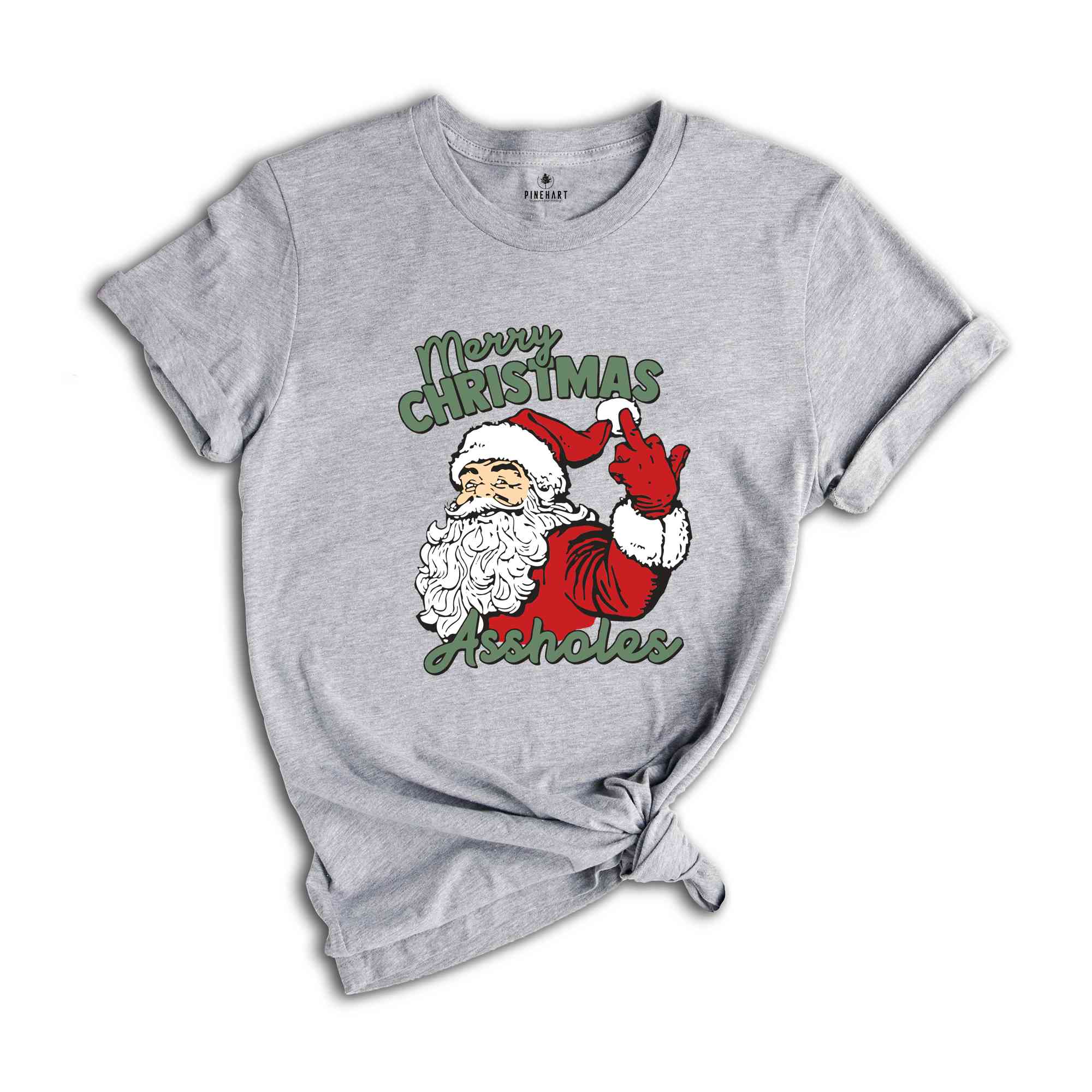 Merry Christmas Assholes Shirt, Humerus Santa Claus, Christmas Santa Shirt, Funny Christmas Party Shirt, Sarcastic Christmas Gift