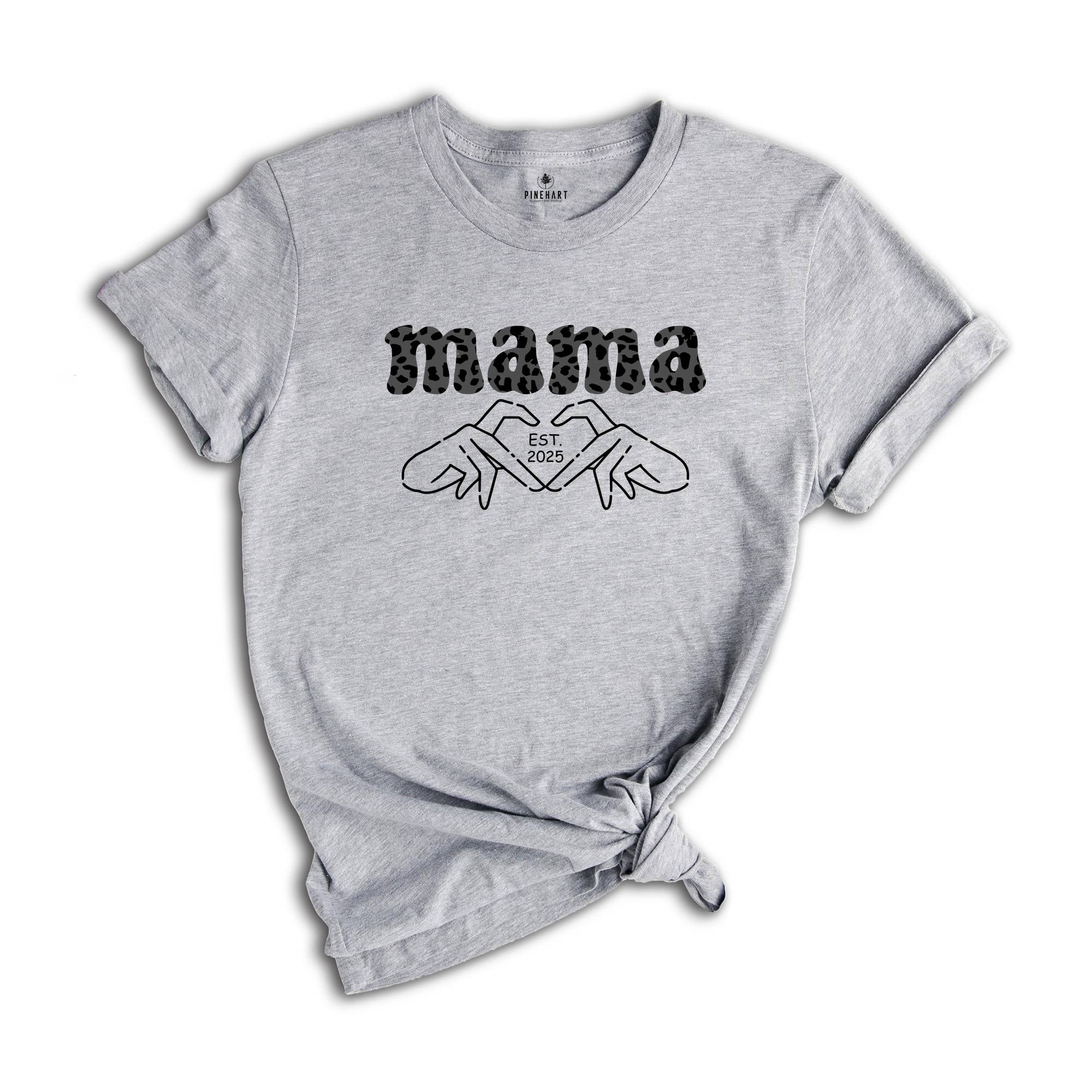 Custom Mama Shirt, Mothers Day Shirt, Mom Shirt, Personalized Mothers Day Gift, Gift For Mom, Single Mom Shirt, Finger Heart Shirt