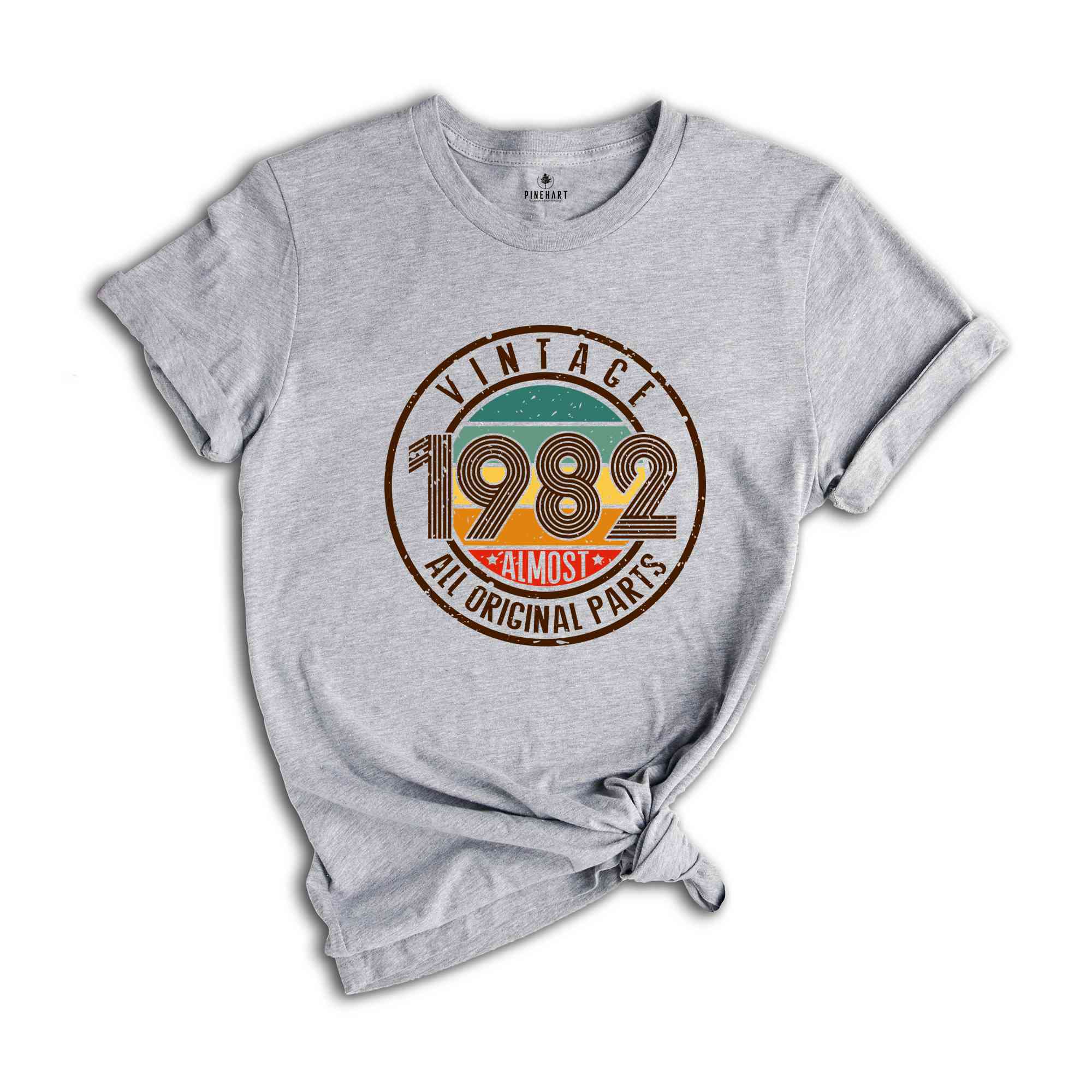 Vintage 1982 All Original Parts Shirt, 42nd Birthday Shirt, 1982 Birthday Shirt, Retro 42nd Birthday TShirt, 42 Years Birthday Shirt