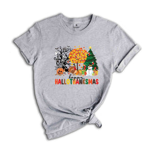 Happy Hallothanksmas Shirt, Happy Halloween Thanksgiving Christmas Shirt, Holiday Season Shirt, Funny Halloween Gift, Fall Shirt, Autumn Tee