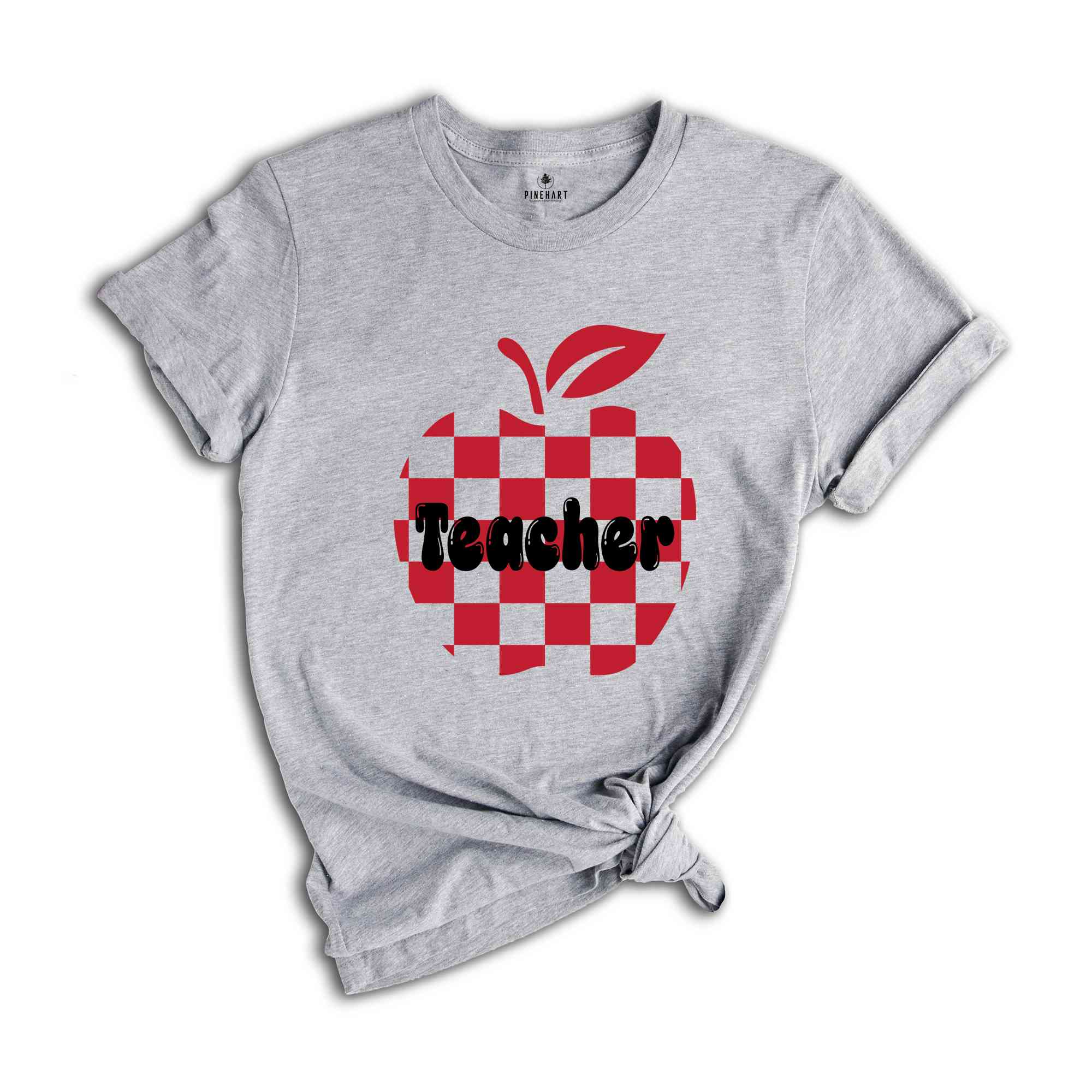 Checkered Teacher apple shirt, Teacher Appreciation Gift, Retro Teacher Shirt, Back to School tee, Trendy Teacher Tee