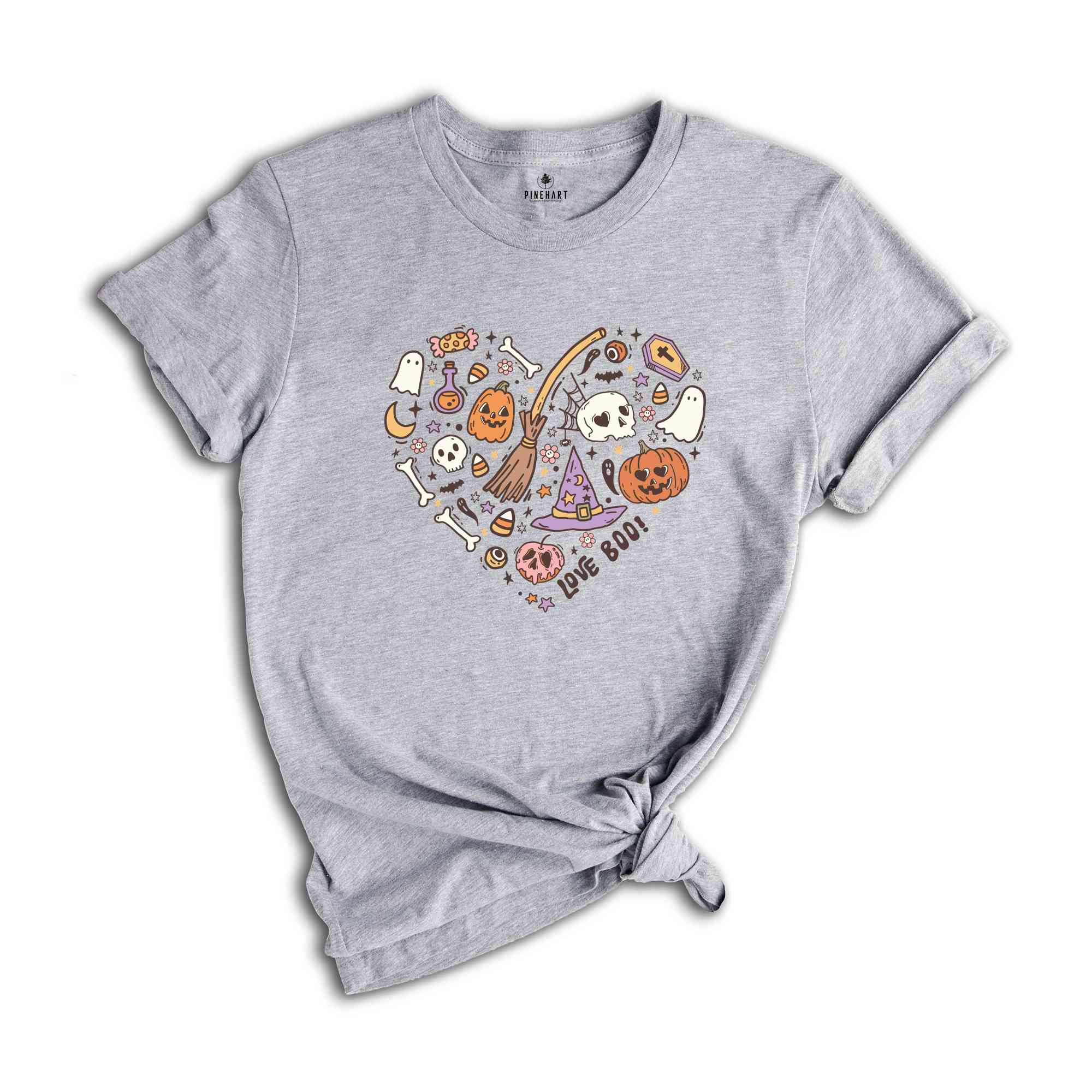 Halloween Doodles Heart Shirt, Love Boo Shirt, Halloween Heart Shirt, Halloween Shirt, Cute Halloween Shirt, Boo Shirt, Pumpkin Shirt