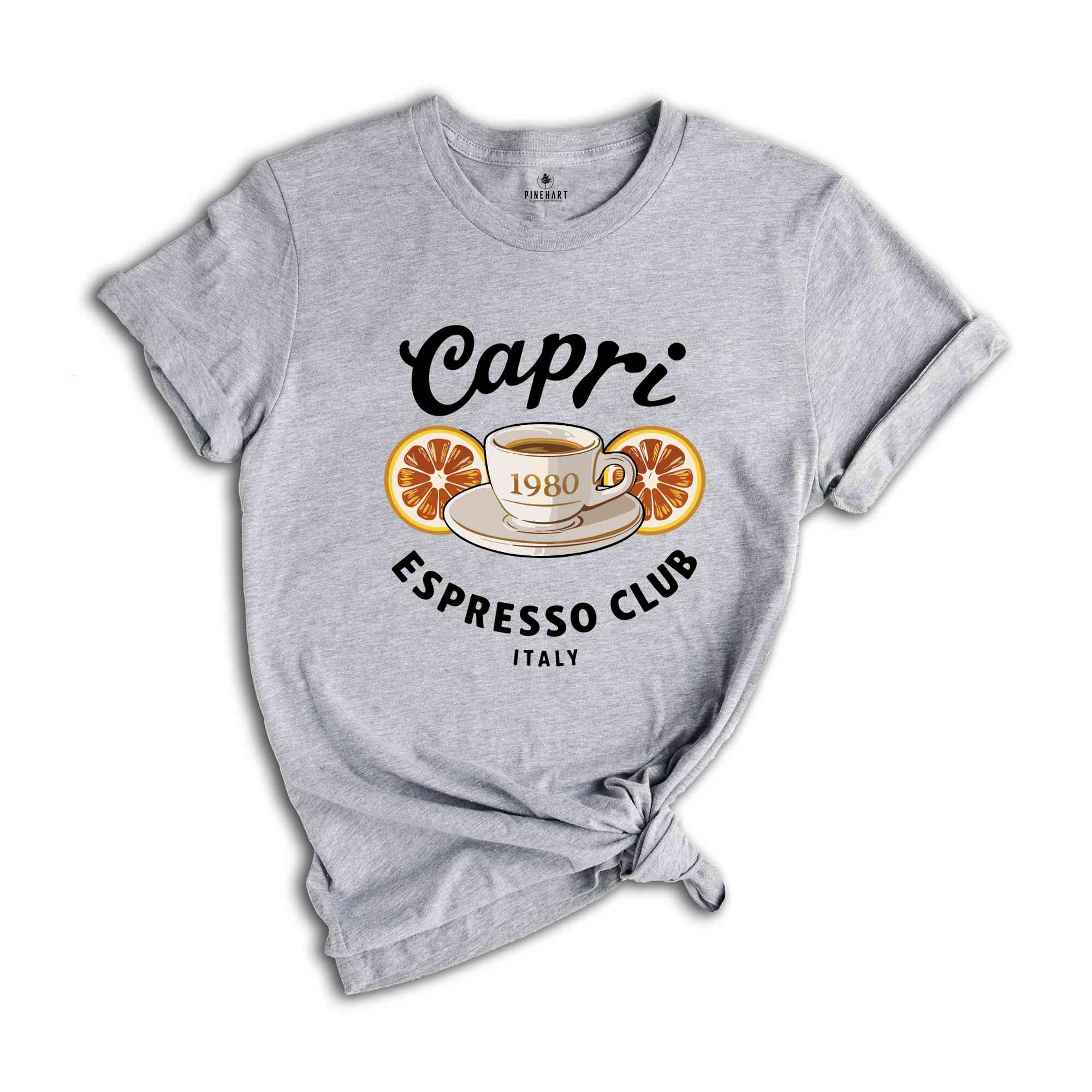 Capri Italy Espresso Club 1980 Tee, Italian Cafe Style Shirt, Retro Découpés Coffee Shirt, Vintage Cafe Shirt