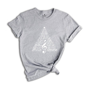 Christmas Tree Music Sweatshirt, Music Note Tree Sweater, Music Lover Christmas Gift, Musician Mother Gift Shirt, Christmas Vibes T-Shirt