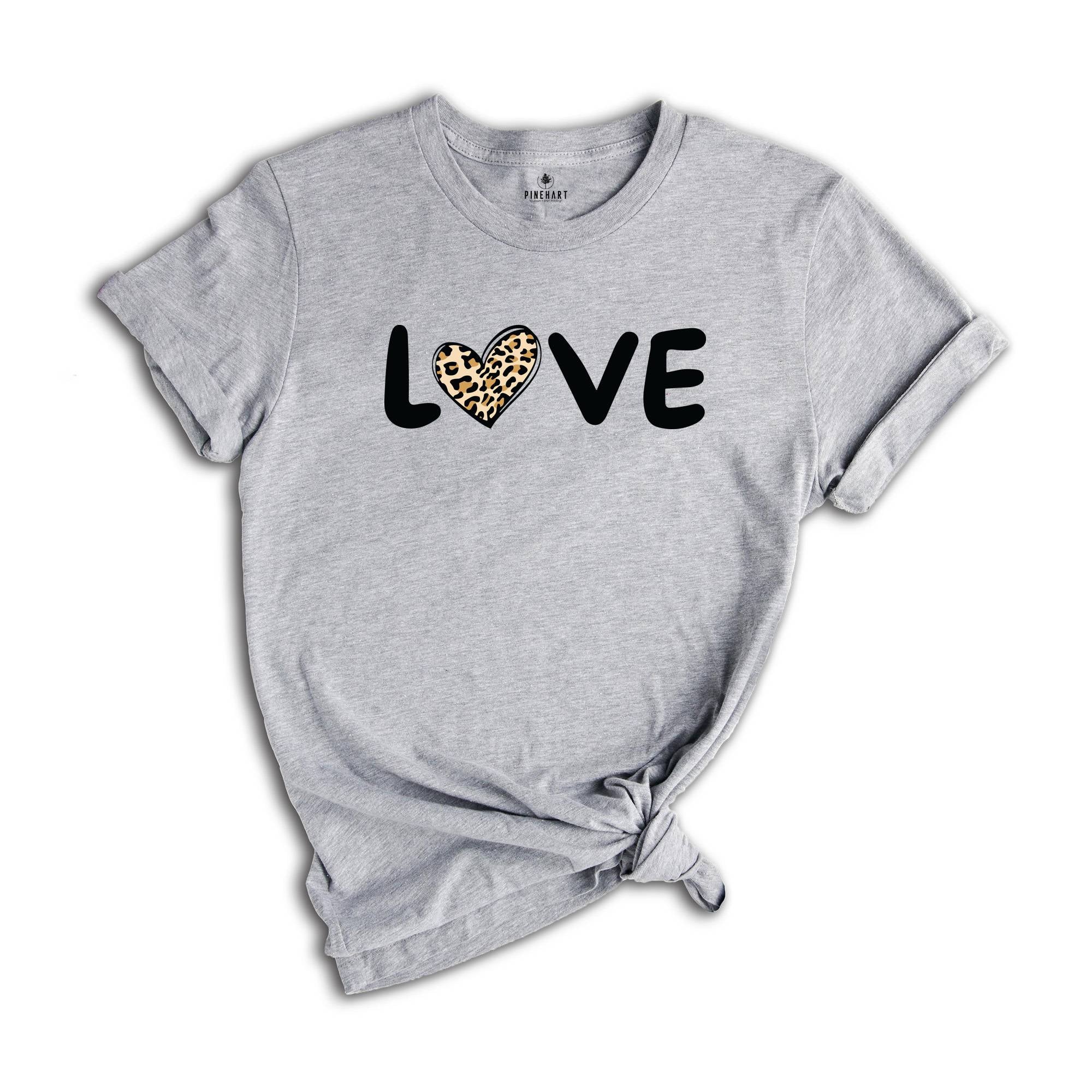 Leopard Love Shirt, Leopard Heart Shirt, Valentine's Day Shirt, Love Shirt, Hearts Shirt, Leopard Shirt, Couple Shirt, Valentine Shirt