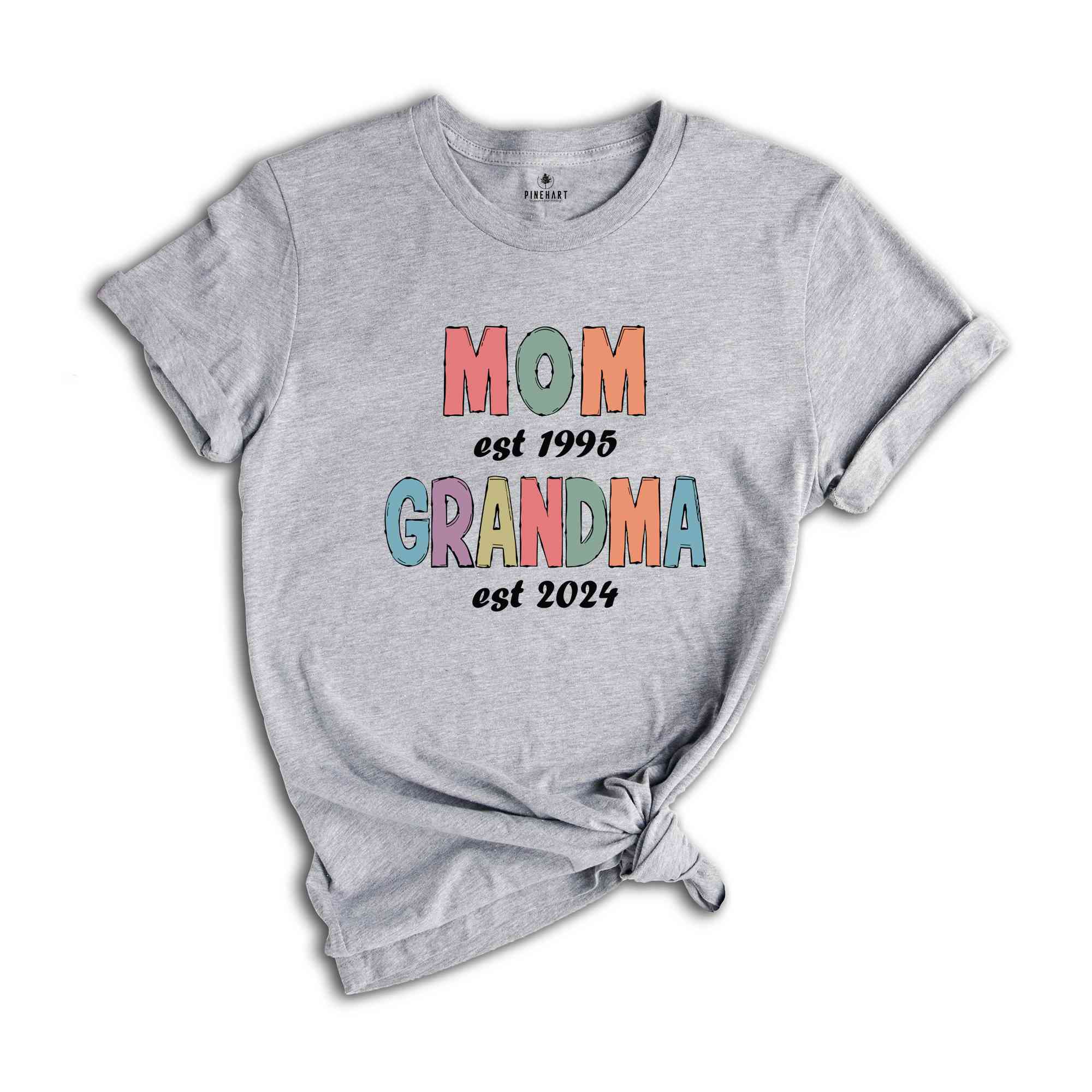 Custom Mom Est Grandma Est T-Shirt, Est Grandma T-Shirt, Grandma To Be Shirt, New Grandma Shirt, Baby Announcement