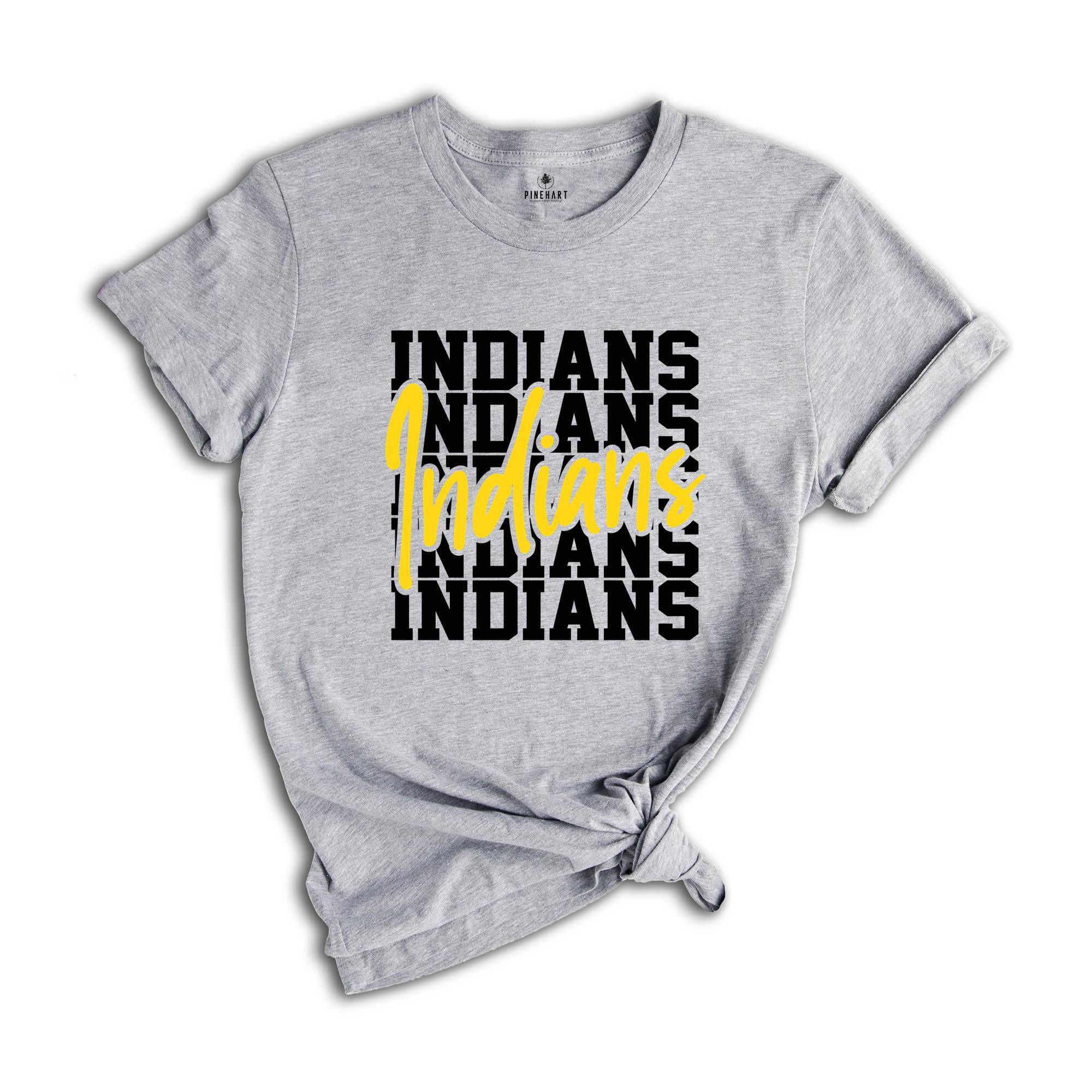 Team Mascot Shirt, Indians Team Shirt, Indians Team Spirit Shirt, Indians Fan Shirt, Indians School Shirt, Indians School Spirit