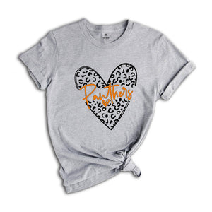 Panthers Heart Team Shirt, Team Mascot T-Shirt, Panthers Team Spirit, Panthers Fan Gift, Panthers School Spirit