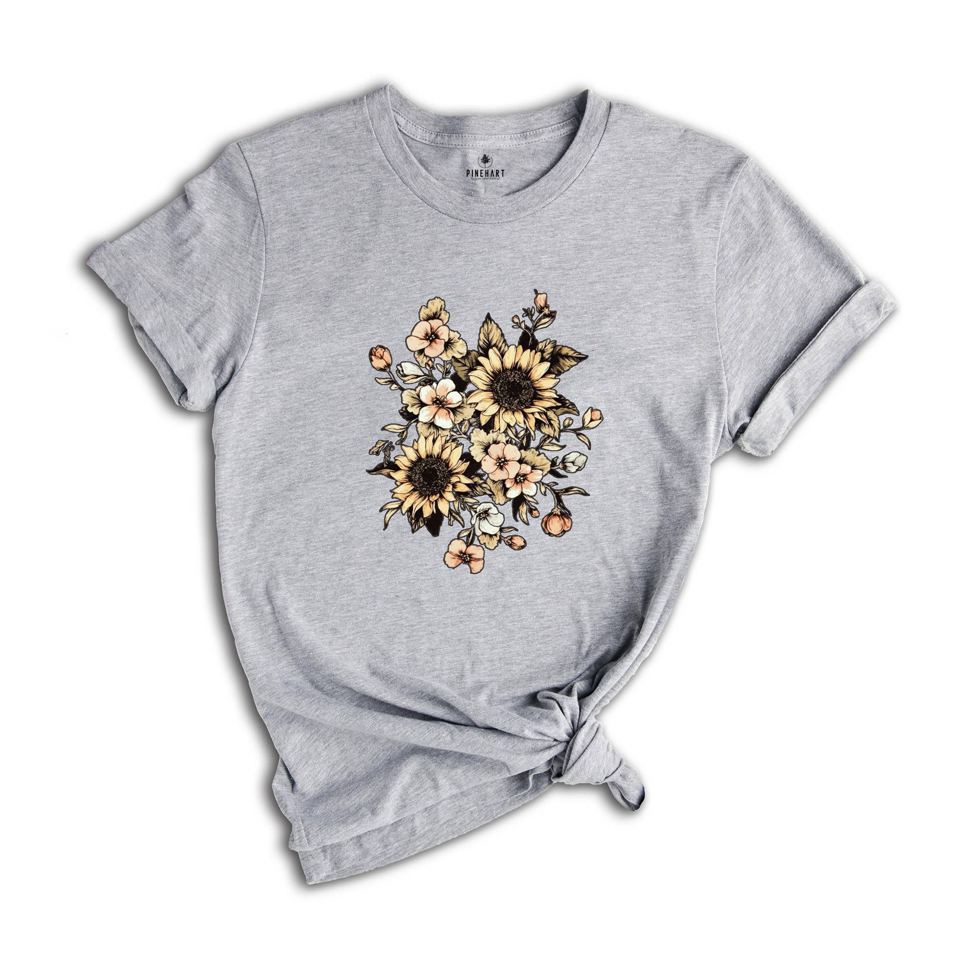 Sunflower Shirt, Cute Sunflower Tee, Mothers Day Gift Shirt, Sunflower Shirt, Floral Tee, Flowers Gift T-shirt