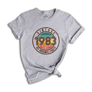 Vintage 1983 All Original Parts Shirt, 41st Birthday Shirt, 1983 Birthday Shirt, Retro 41st Birthday TShirt, 41 Years Birthday Shirt