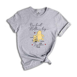 Custom Winnie The Pooh Our First Mother's Day Shirt, Together 2024 Baby Onesie, First Mother's Day T-Shirt