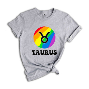 Taurus LGBT Shirt, Zodiac Sign Shirt, Taurus Birthday Shirt, LGBTQ Pride Shirt, Pride Month Shirt, Rainbow Shirt, Zodiac Tshirt