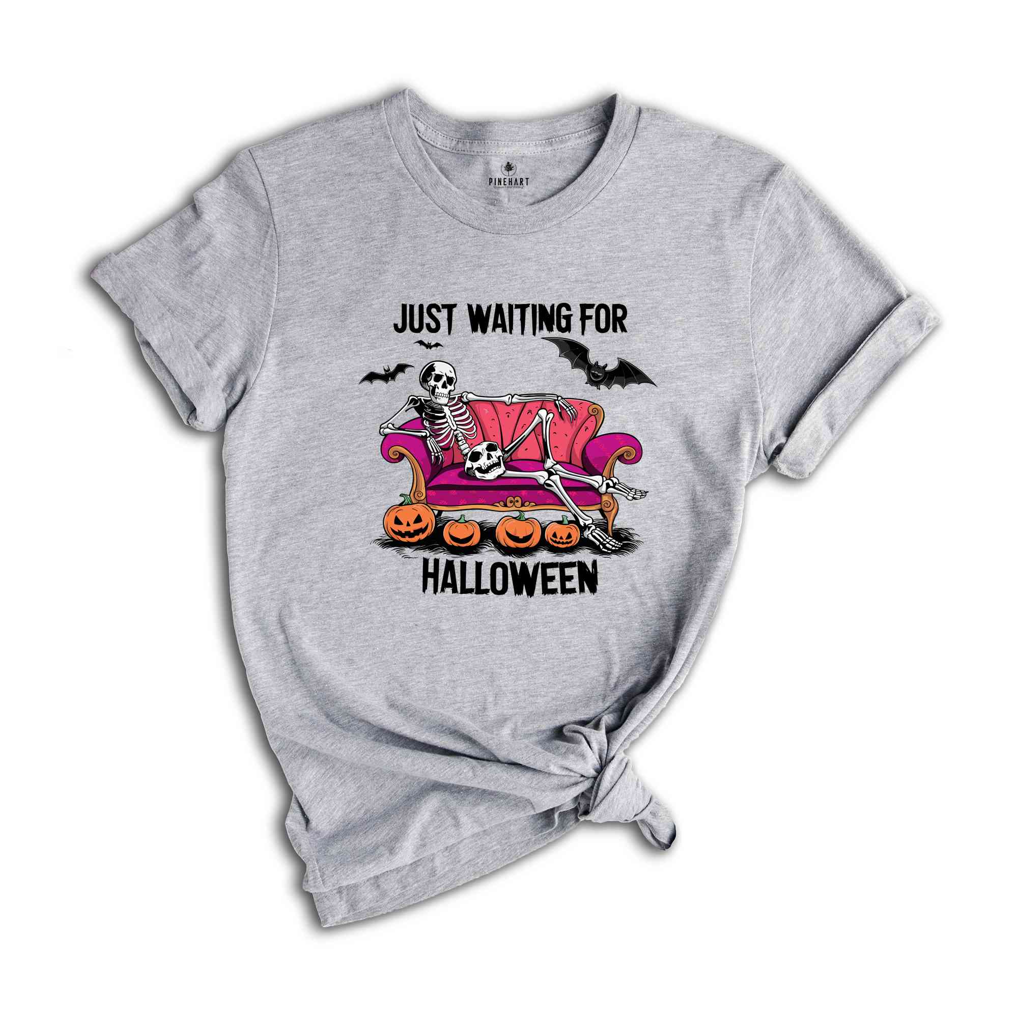 Just Waiting for Halloween Shirt, Cute Summer Shirt, Spooky Summer Shirt, Halloween Shirt, Trendy Skeleton Shirt, Funny Skeleton Shirt