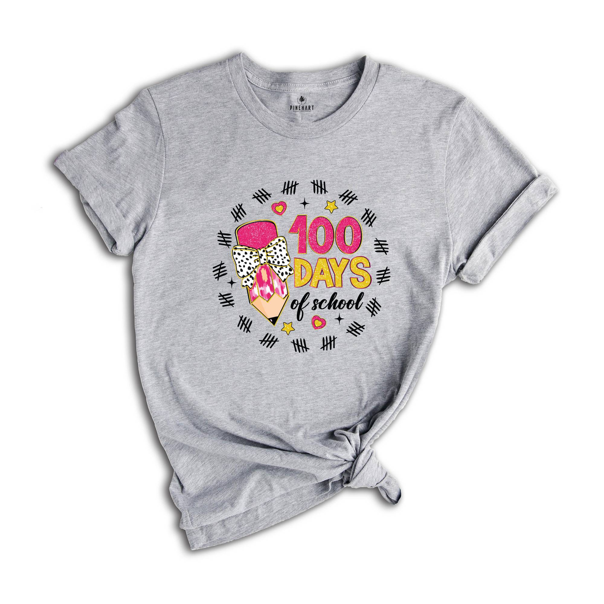 100 Days Of School Shirt, Retro Teacher Shirt, Teacher Shirt, 100 Days Shirt, Counting Teacher Shirt, Pencil Teacher Shirt, 100 Days Gift