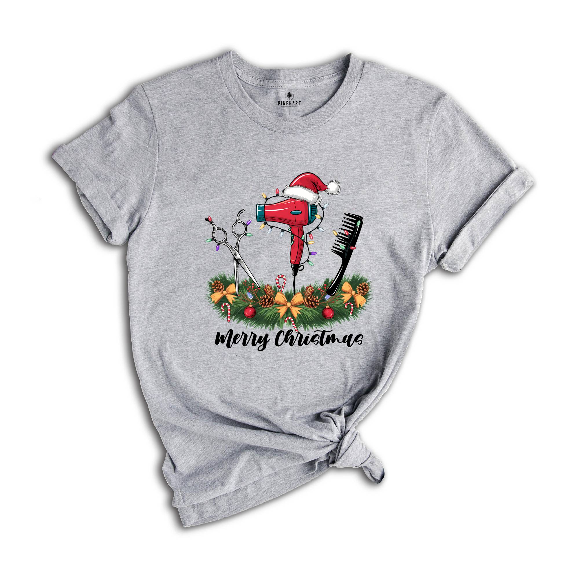 Merry Christmas Hair Stylist Shirt, Christmas Hair Stylist T-Shirt, Christmas Gift For Hair Stylist, Merry Christmas Shirt