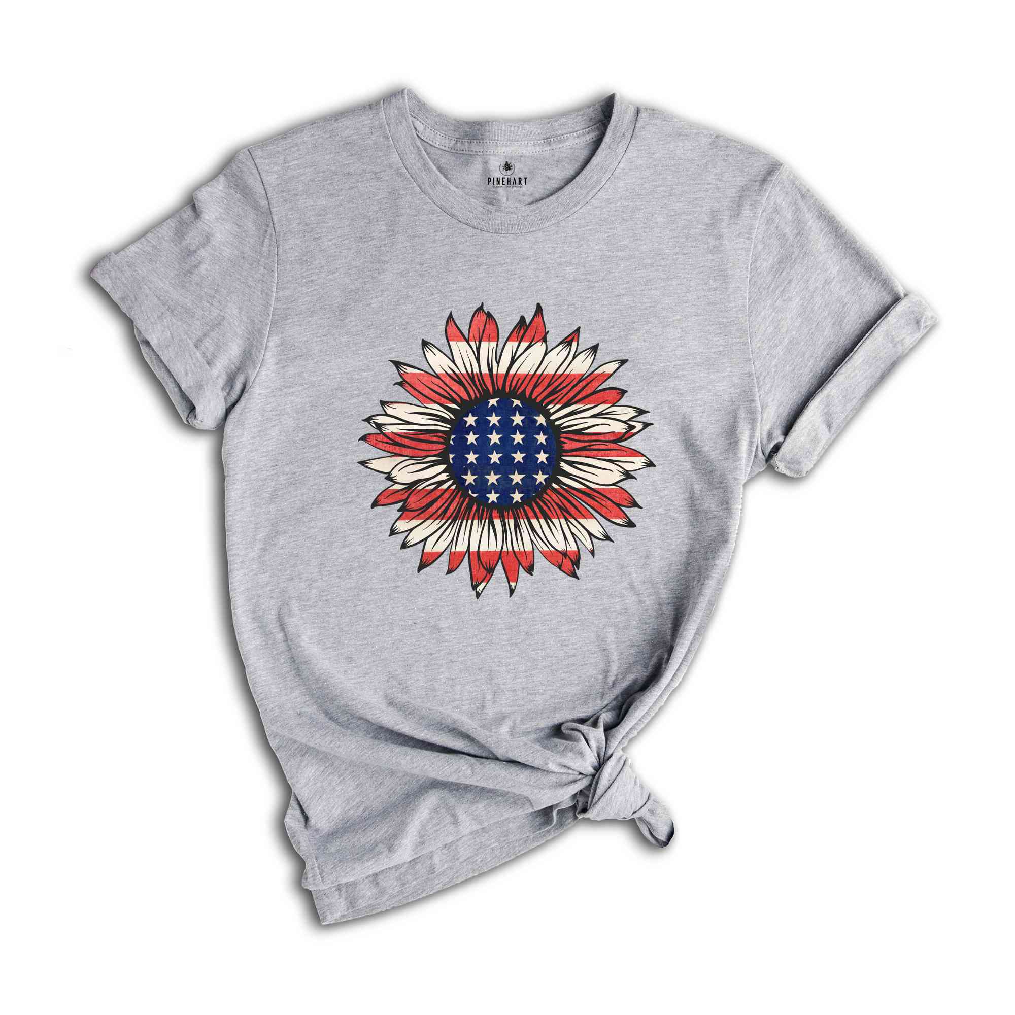 American Sunflower Shirt, 4th Of July Shirt, USA Shirt, Patriotic Shirt, Independence Day Shirt, Red White And Blue, Fourth Of July