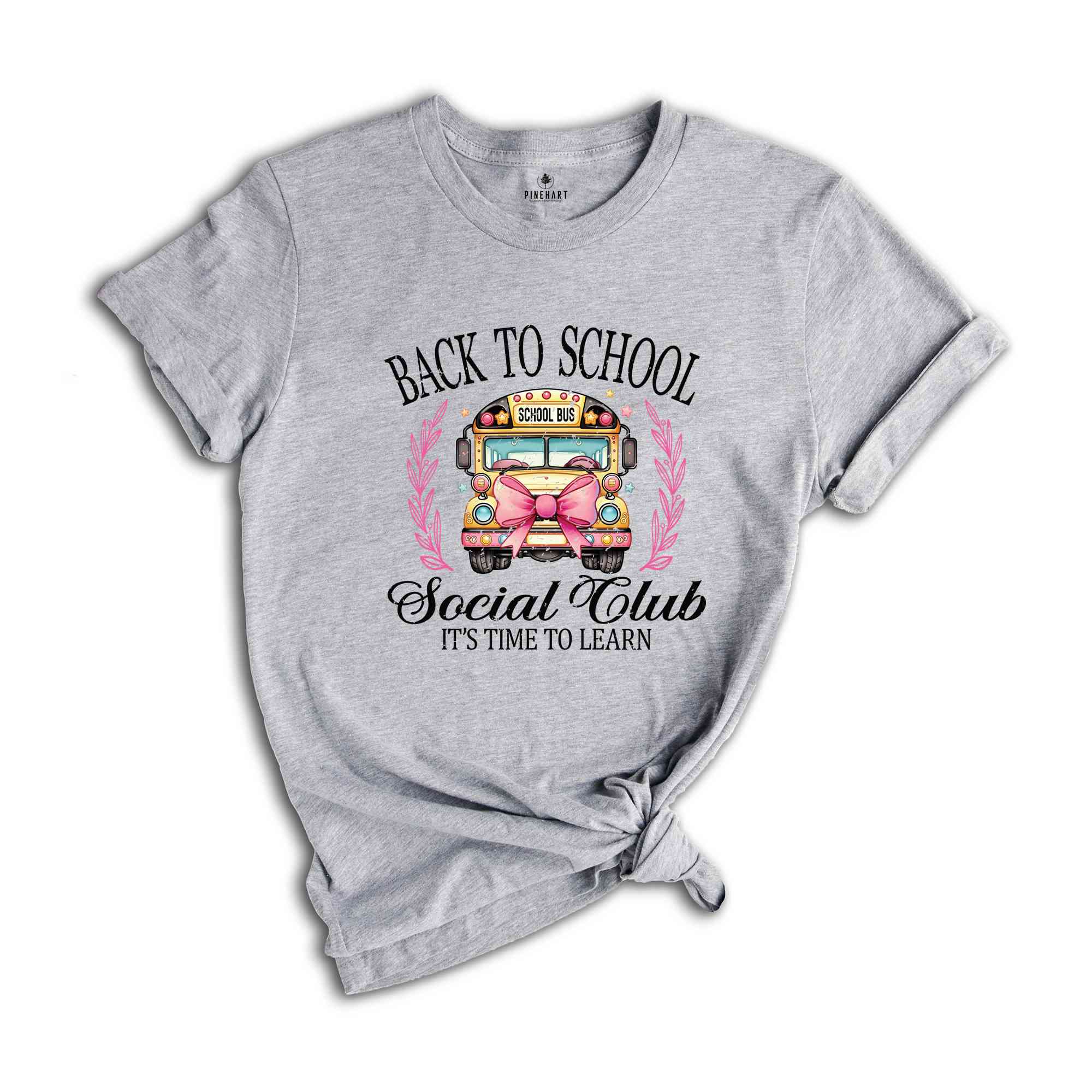 Back To School, Social Club, Teacher Shirt, First Day of School, Teacher Appreciation, BTS t-Shirt, Coquette School Shirt, Cute Teacher Gift