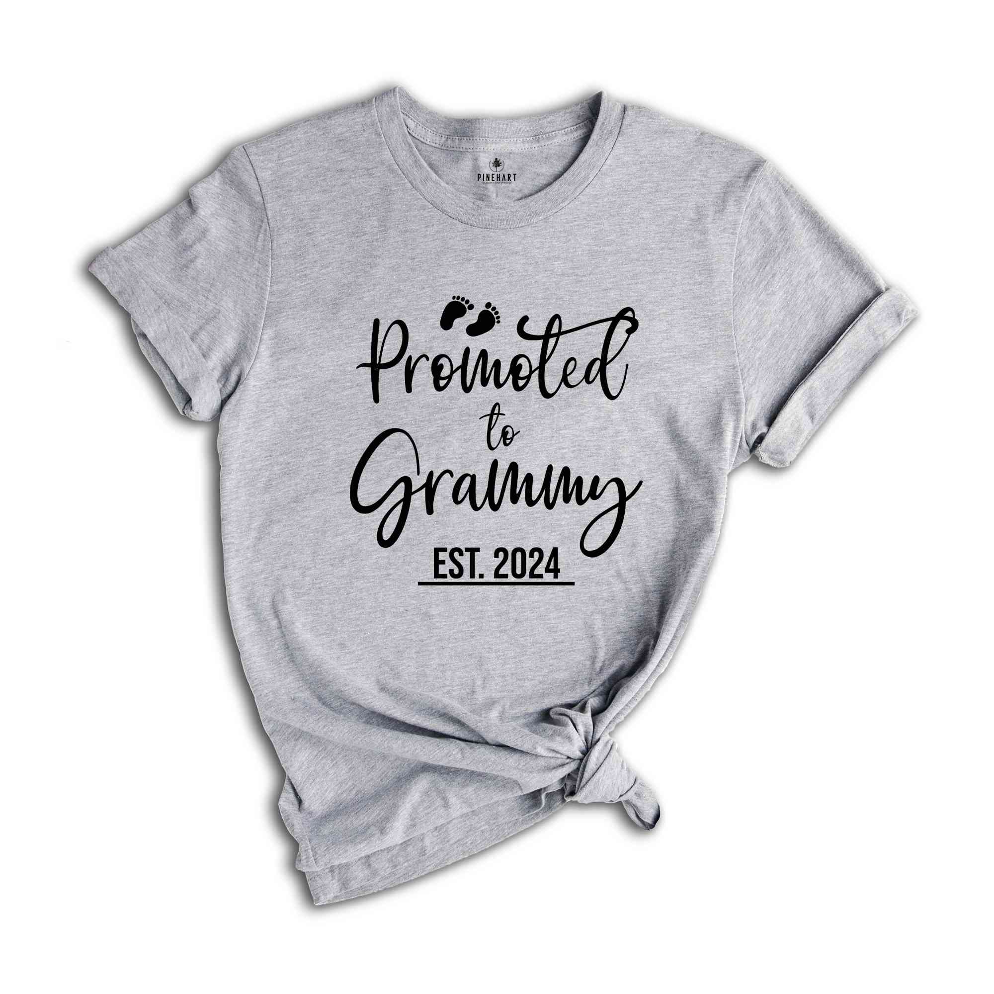 Promoted to Grammy Est 2024 Shirt, New Grandma Shirt, Nana Shirt, Funny Gender Reveal Shirt, New Grandparents Shirt, Matching Grandma Shirt