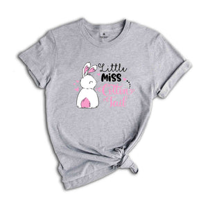 Little Miss Cotton Tail T-shirt, Bunny Lover Shirt, Easter Party Tee, Happy Easter 2024 Gift, Cute Easter Gift