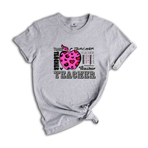 Back To School Shirt , Leopard Teacher Shirt, Teacher Appreciation Shirt, Leopard Apple Teacher Shirt, Kindergarten teacher tee