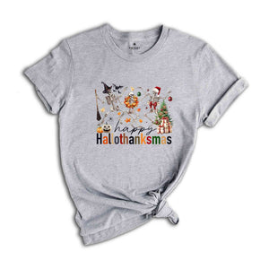 Happy Hallothanksmas Shirt, Happy Halloween Thanksgiving Christmas, Holiday Season Shirt, Funny Halloween Gift, Fall Shirt, Autumn Tee