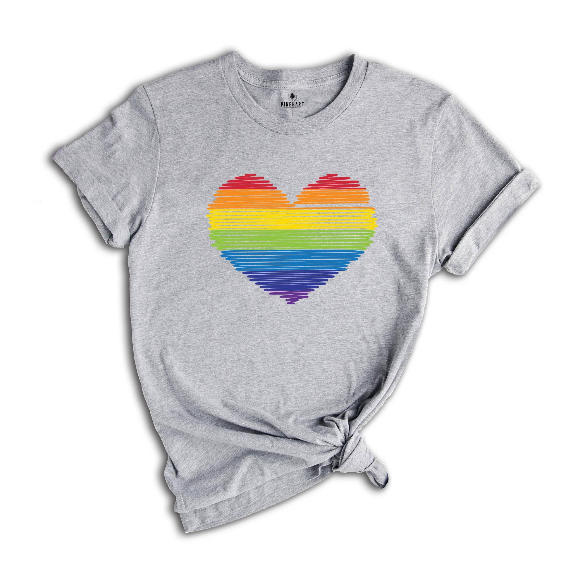 LGBT Love Shirt, Gay Shirt, Pride Shirt, Heart Shirt, Heart Gay Shirt, Gay Pride Shirt, LGBTQ Shirt, Pride Heart Shirt, Rainbow Shirt