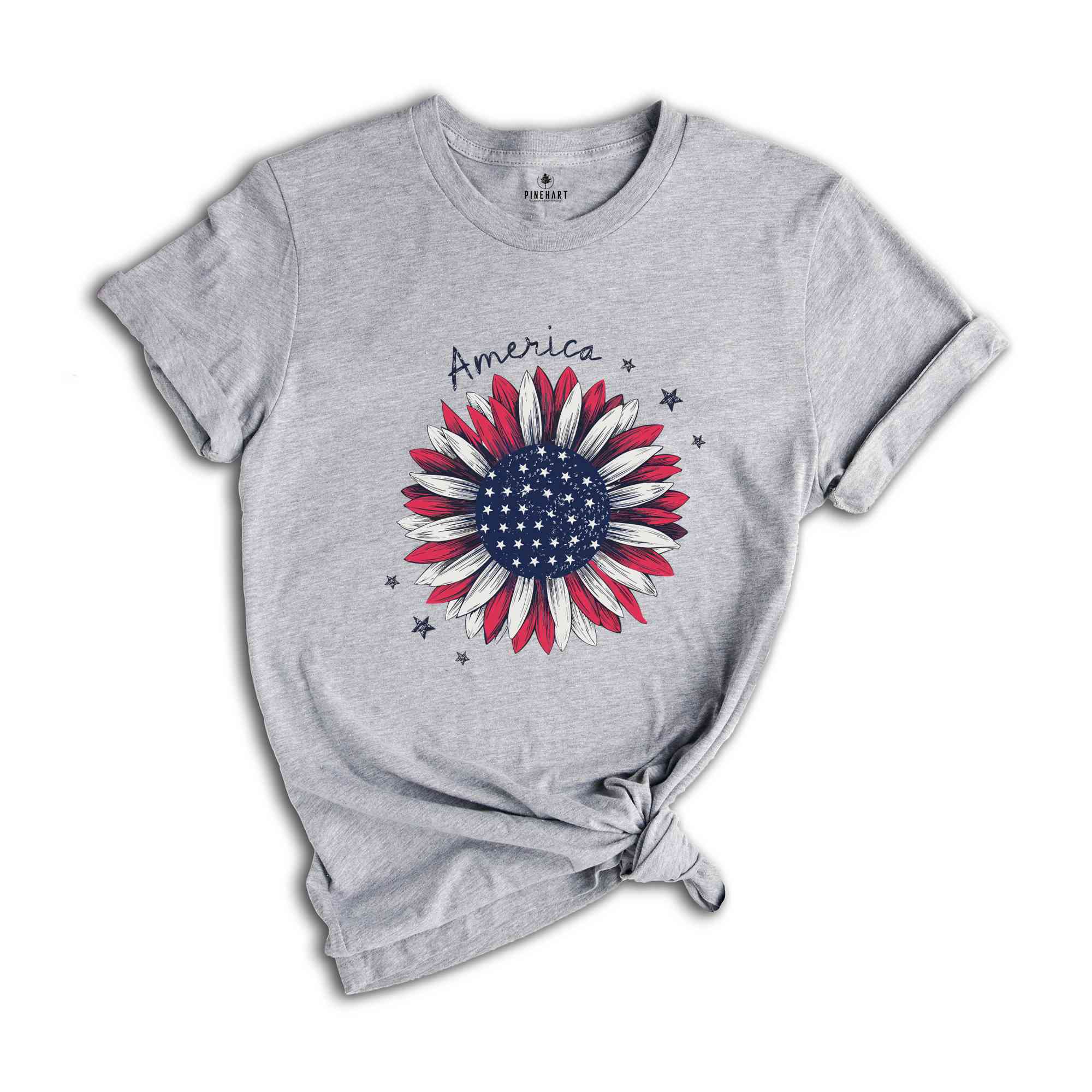 Vintage America Sunflower Shirt, USA Flag Flower Shirt, 4th Of July Shirt, Freedom Shirt, Independence Shirt