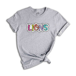 Lions Team T-Shirt, Lions Mascot Shirt, Lions Fan Shirt, Football T-Shirt, Lions Team Mascot, Lions Mascot Tee