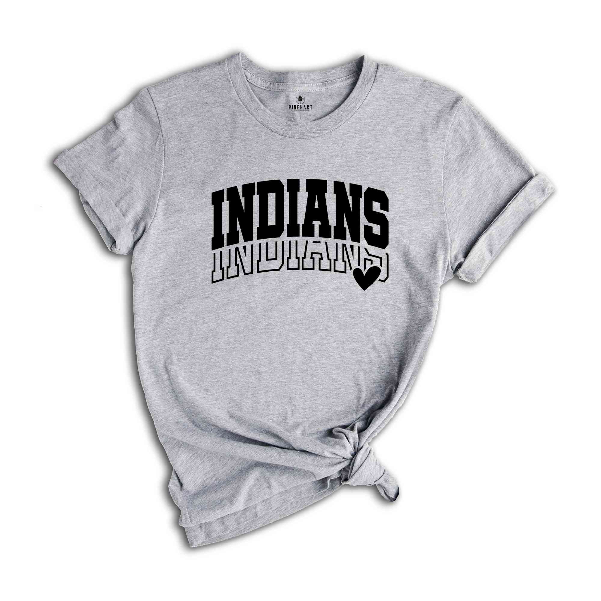 Indians Mascot Tee, Team Mascot Shirt, Indians Mascot Shirt, Indians Spirit Shirt, Game Day Shirt, School Spirit Apparel, Sports Shirt