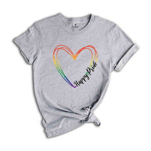 Happy Pride Shirt, Pride Month Shirt, Pride Heart Shirt, Pride Rainbow Shirt, Rainbow Heart Shirt, Pride Month Gift, Bisexual Shirt