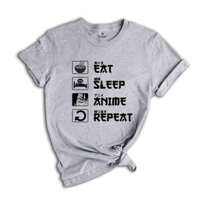 Eat Sleep Anime Repeat Shirt, Anime Shirt, Gift for Anime Lover, Gift for Anime Fan, Anime Otaku Shirt, Anime Sweatshirt, Cool Anime Shirt