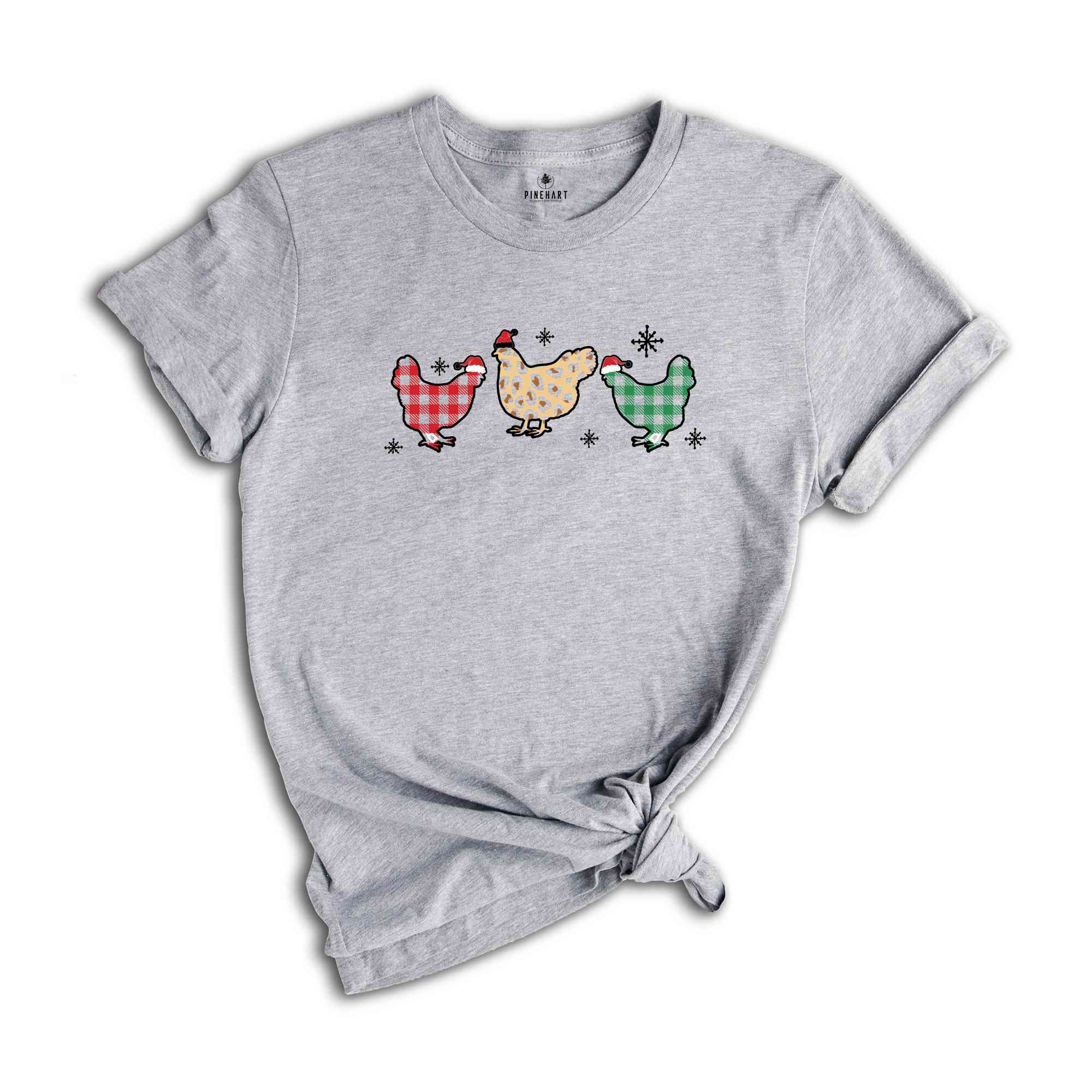 Cute Christmas Chicken Shirt, Christmas Party Shirt, Christmas Gift, Chicken Christmas Tree, 2024 Christmas Gifts