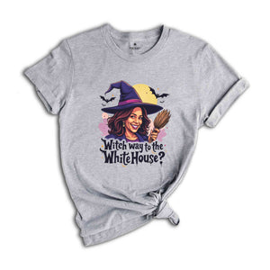 Witch Way To The White House Shirt, US Elections 2024 Tee, Kamala Harris Halloween Shirt, Halloween Gifts For Democrats