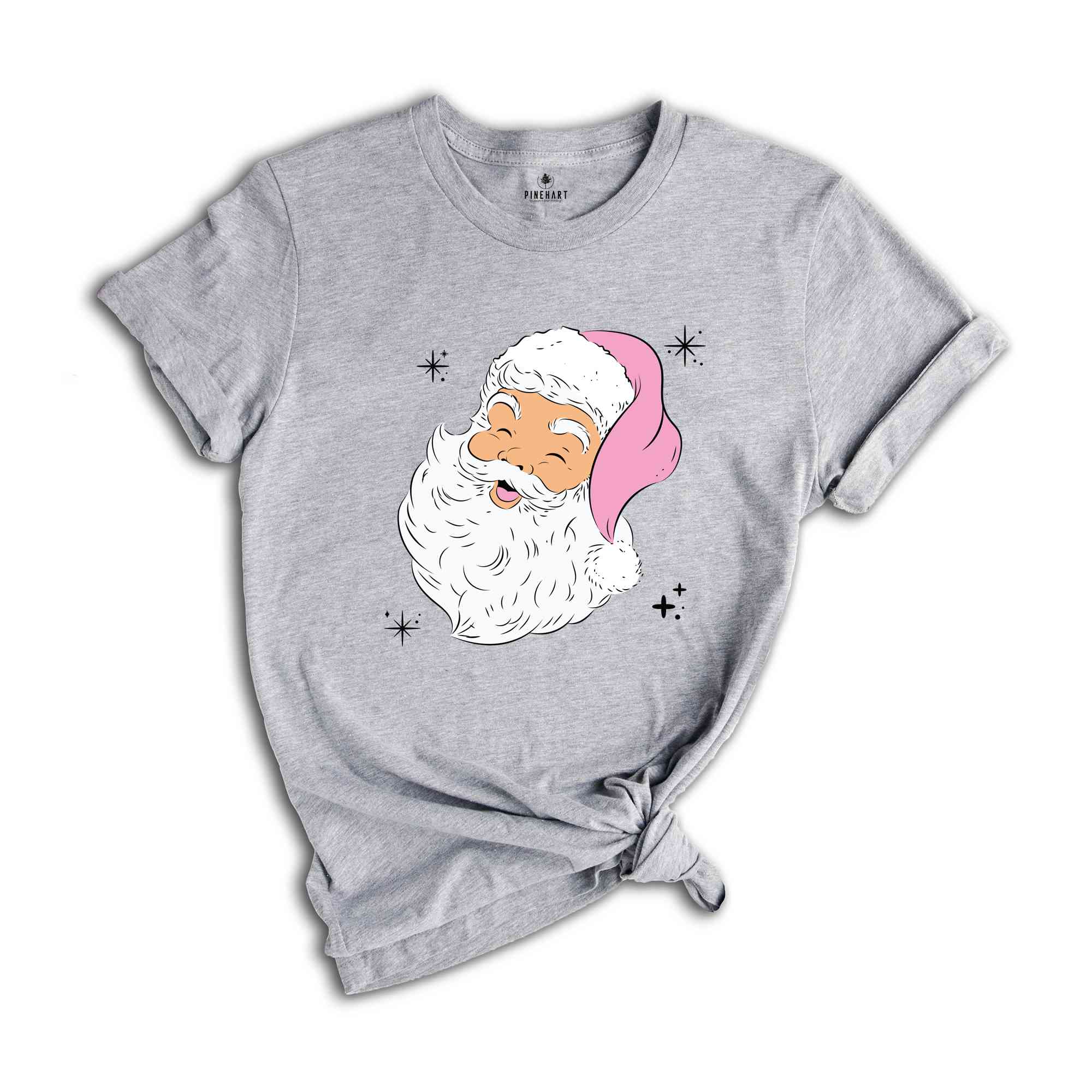 Retro Pink Christmas Santa Shirt, Pink Santa Hat Shirt, Retro Christmas Santa, Pink Christmas, Vintage Santa Shirt