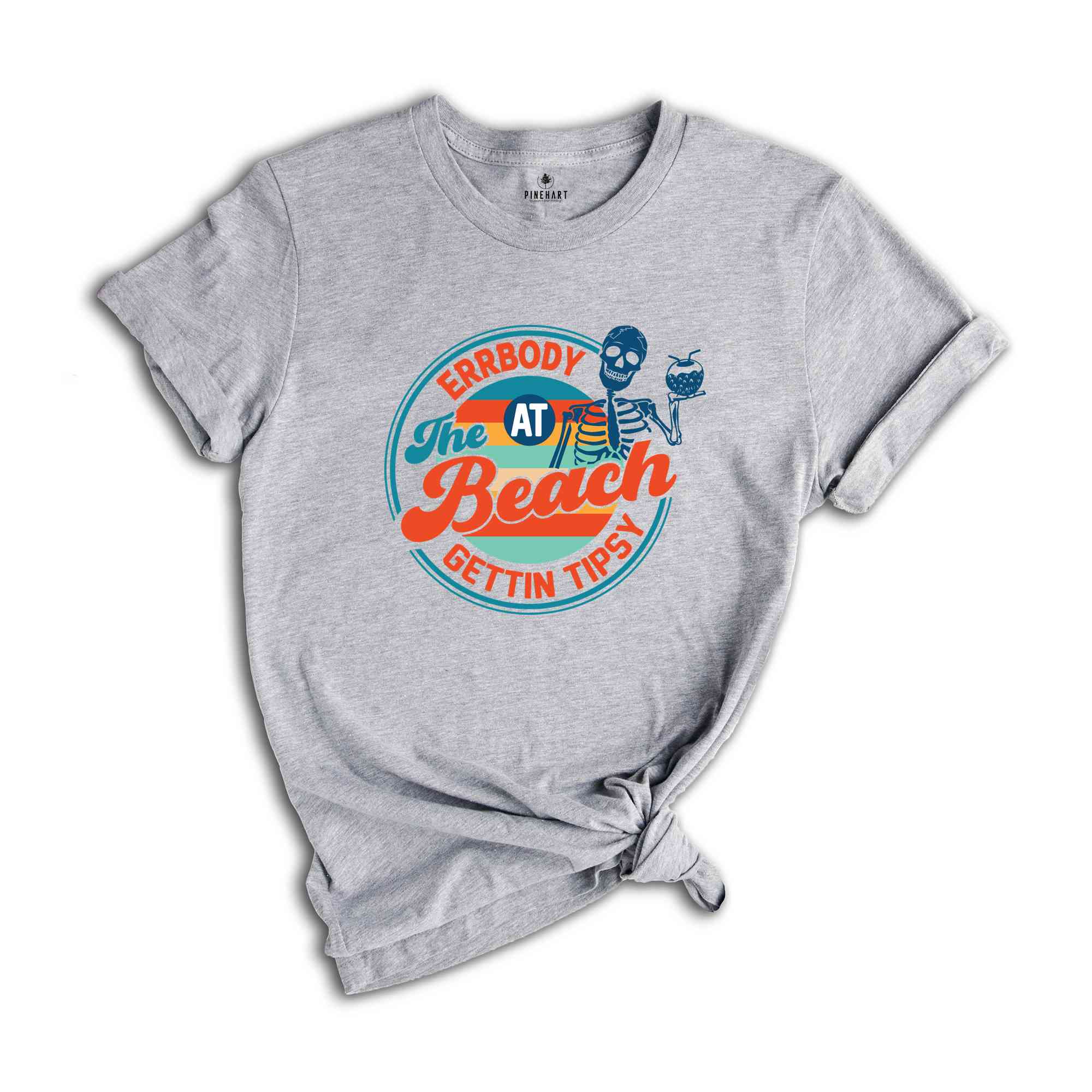 Errbody At The Beach Gettin Tipsy Shirt, Retro Summer Shirt, Groovy Summer Shirt, Groovy Beach Shirt, Retro Beach Shirt, Skeleton Shirt